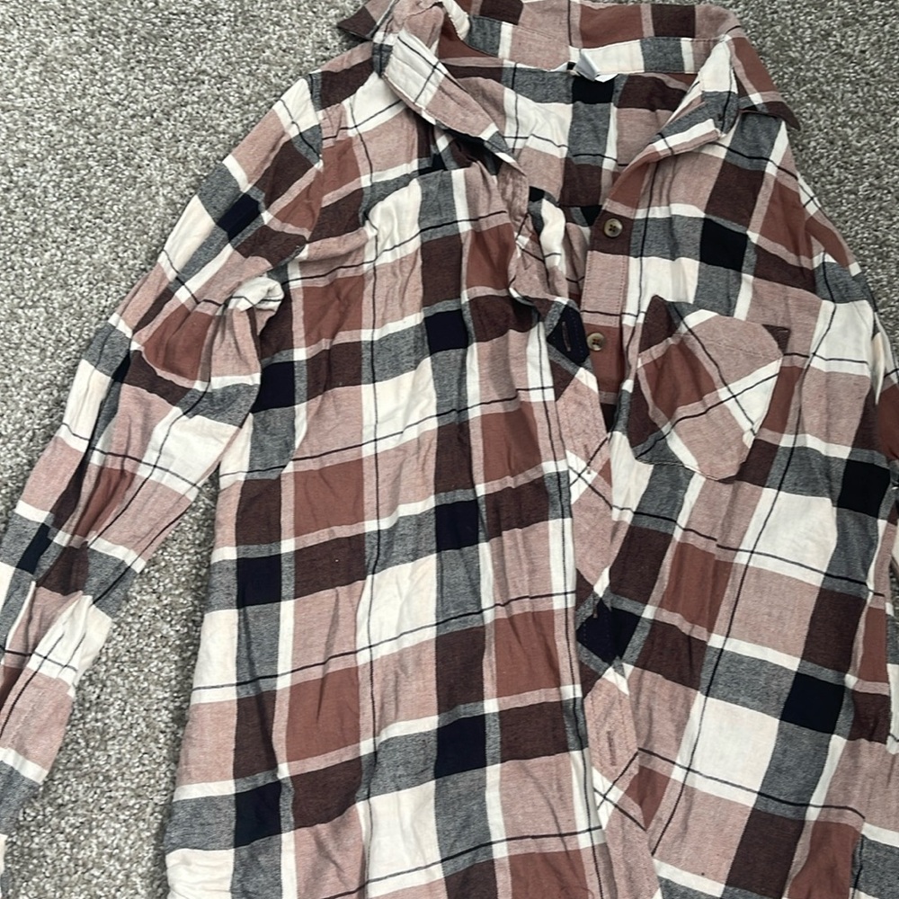 Brown and black flannel